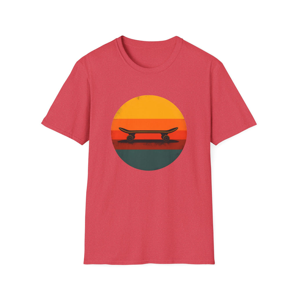 Skateboard silhouette at sunset T-Shirt