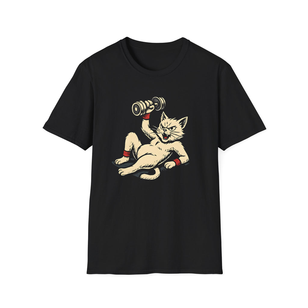 Cat Lifts Dumbbell T-Shirt