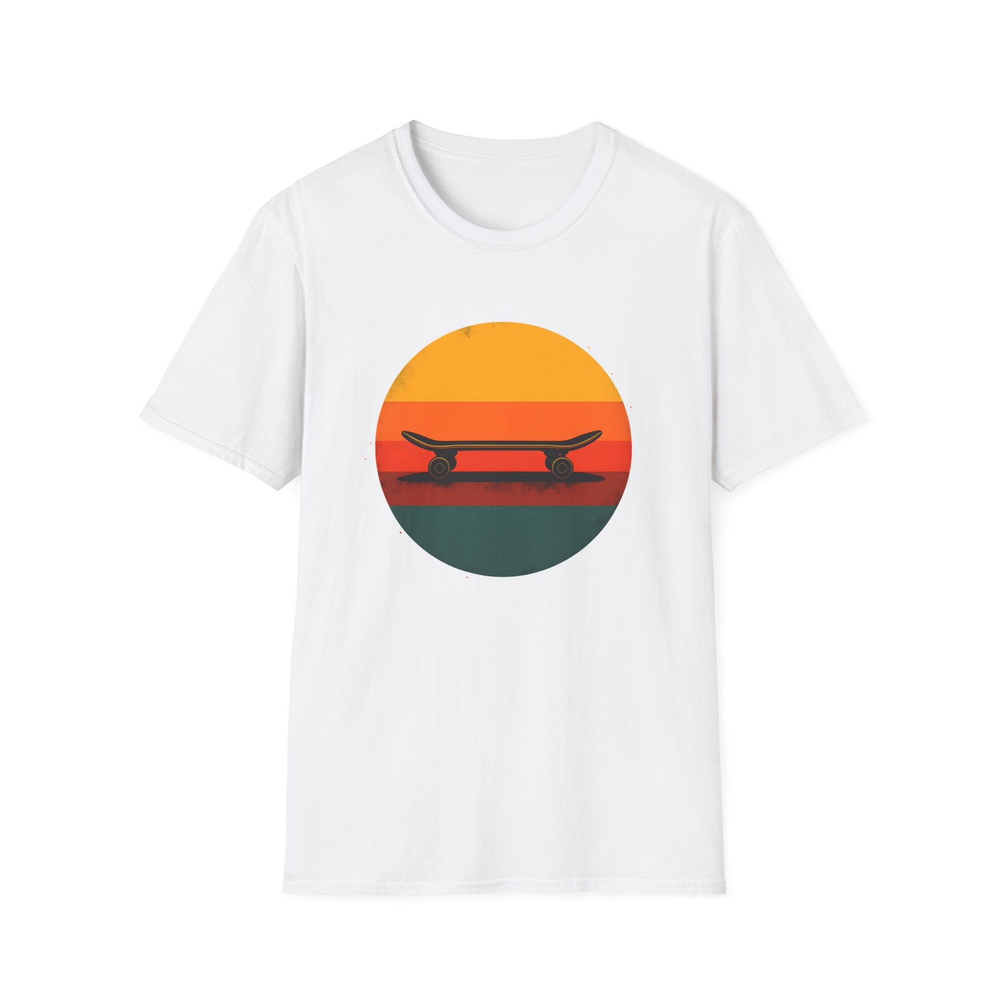 Skateboard silhouette at sunset T-Shirt