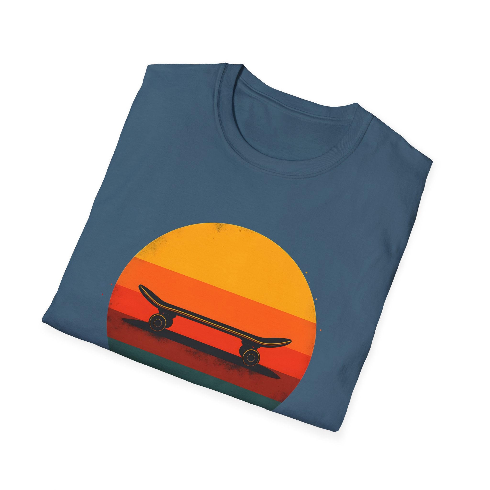Skateboard silhouette at sunset T-Shirt