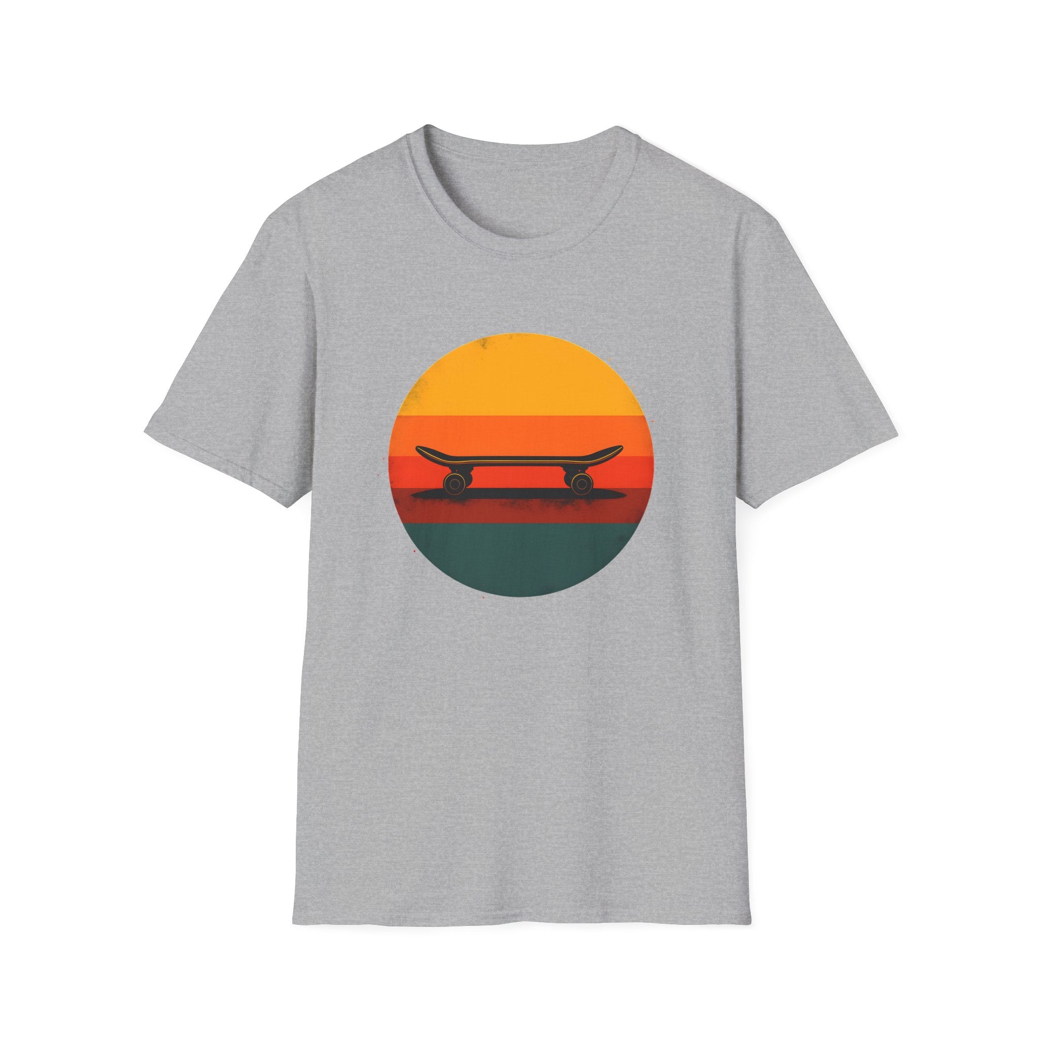 Skateboard silhouette at sunset T-Shirt