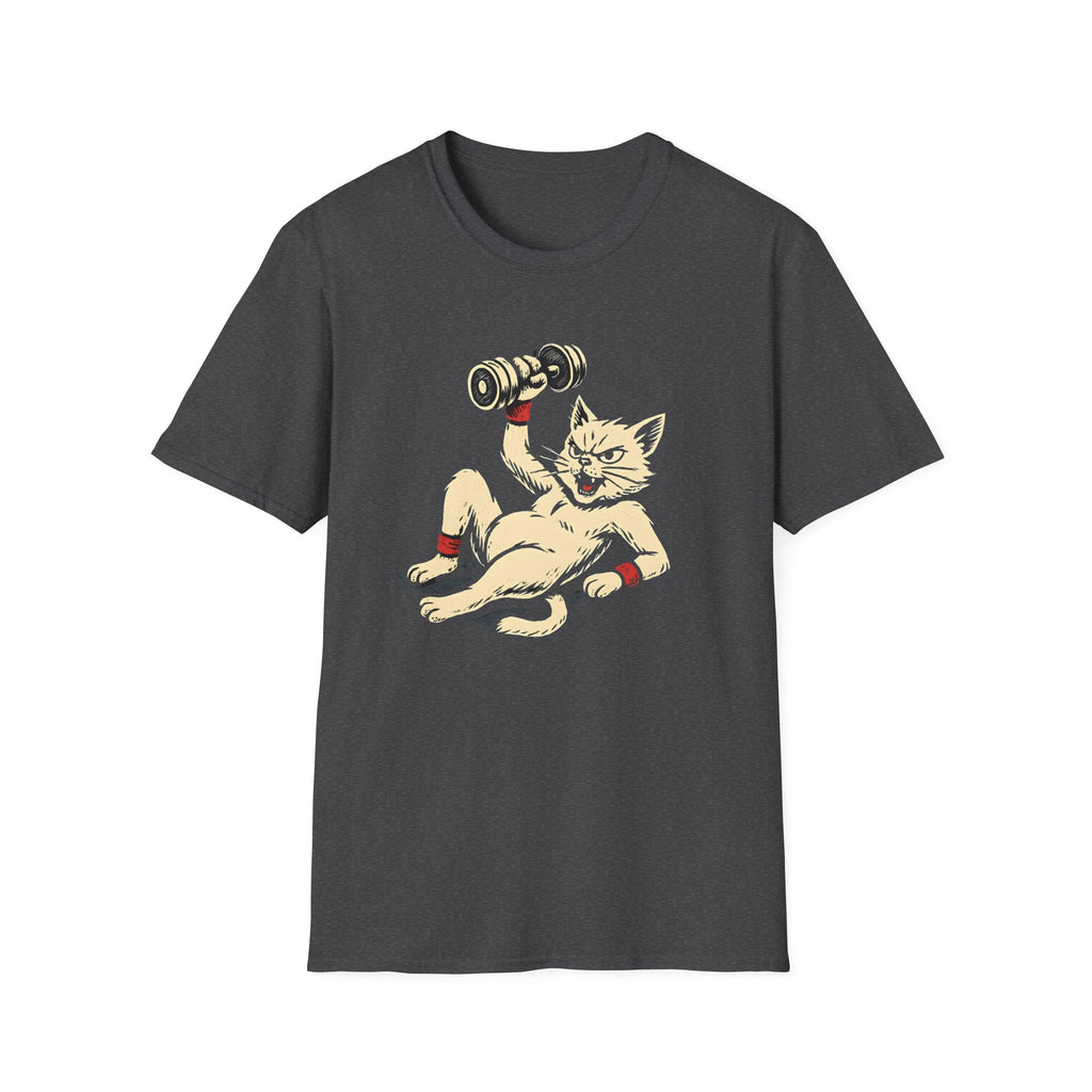 Cat Lifts Dumbbell T-Shirt