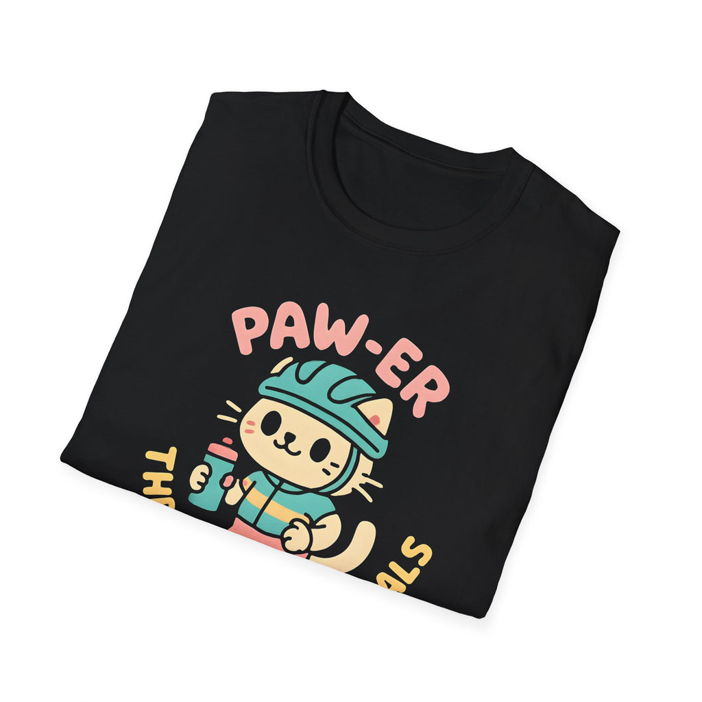 Cycling Cat Illustration T-Shirt